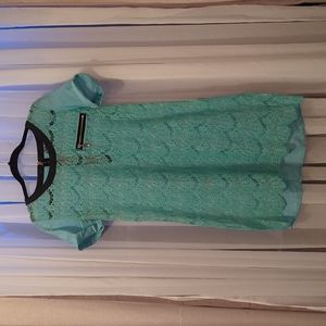 Eyelash lace shift dress